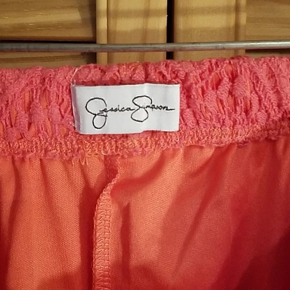 Jessica Simpson girls szM Pink crocheted shorts